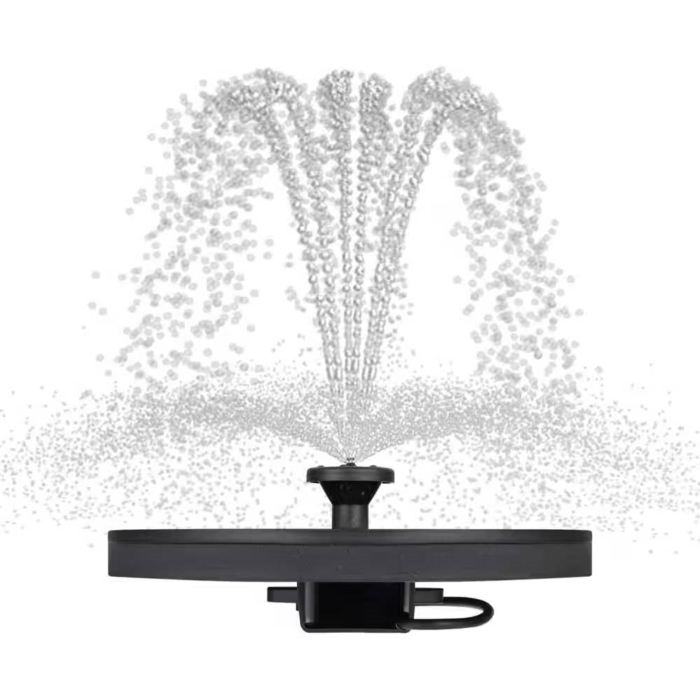 Solar Powered Birdbath to Water Fountain Kit with 4 Nozzle Heads-1