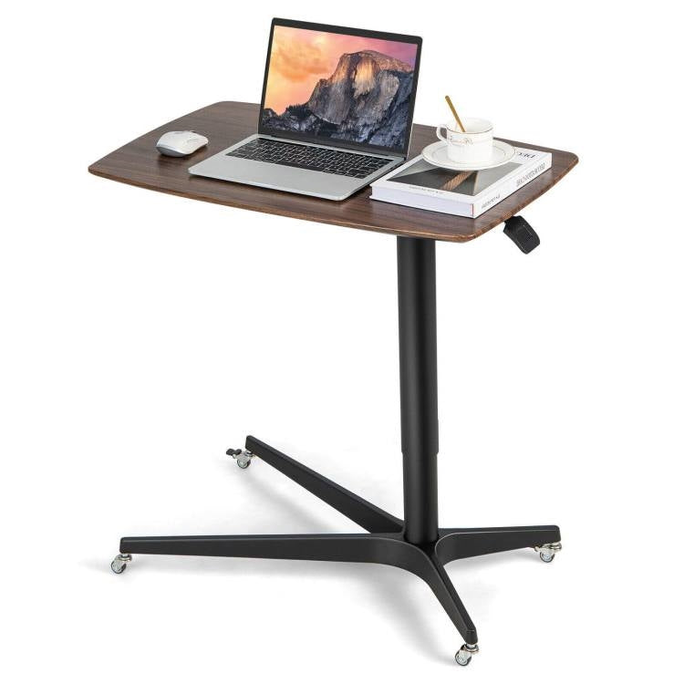 Adjustable Mobile Standing Desk Large TV Tray Table with Lockable Wheels-0