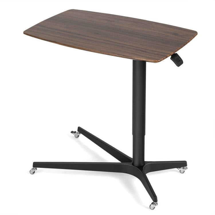 Adjustable Mobile Standing Desk Large TV Tray Table with Lockable Wheels-1