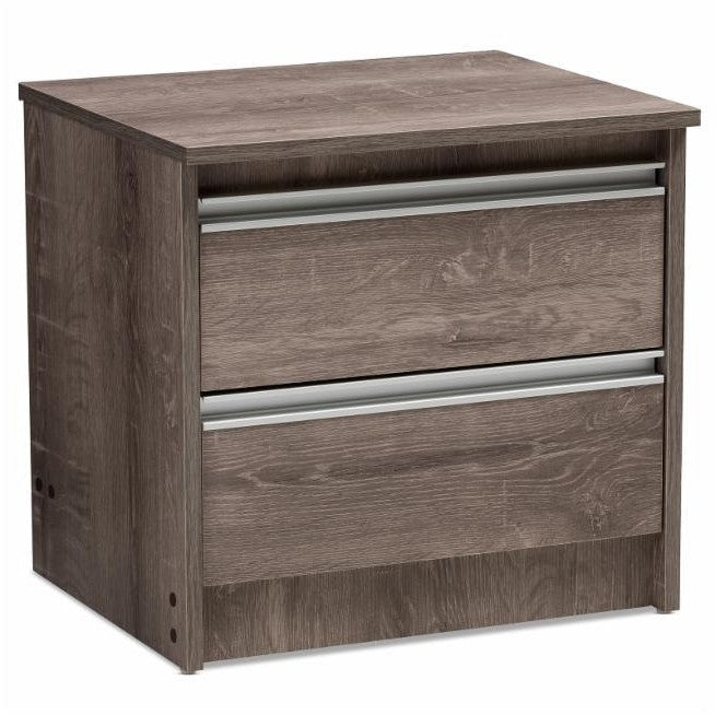 Rustic FarmHome 2 Drawer Nightstand Natural Oak-0