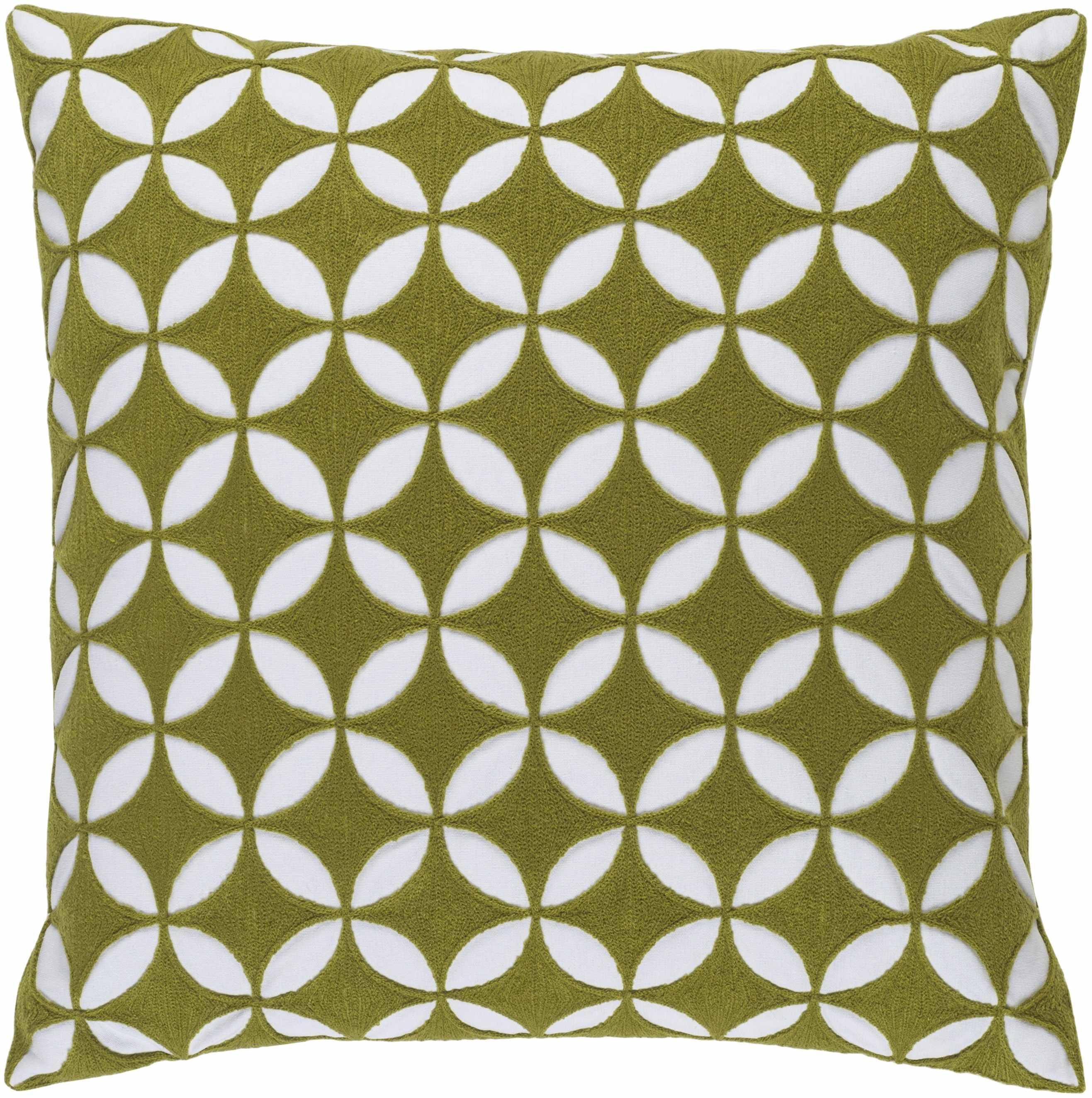 Brainardsvle Green Geometric Pattern Pillow - Clearance-1
