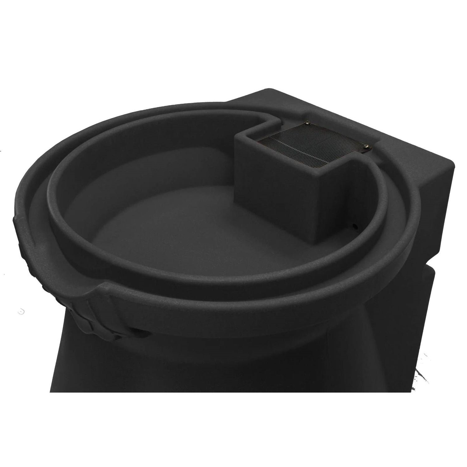 Black 65-Gallon Plastic Urn Rain Barrel with Planter Top-2