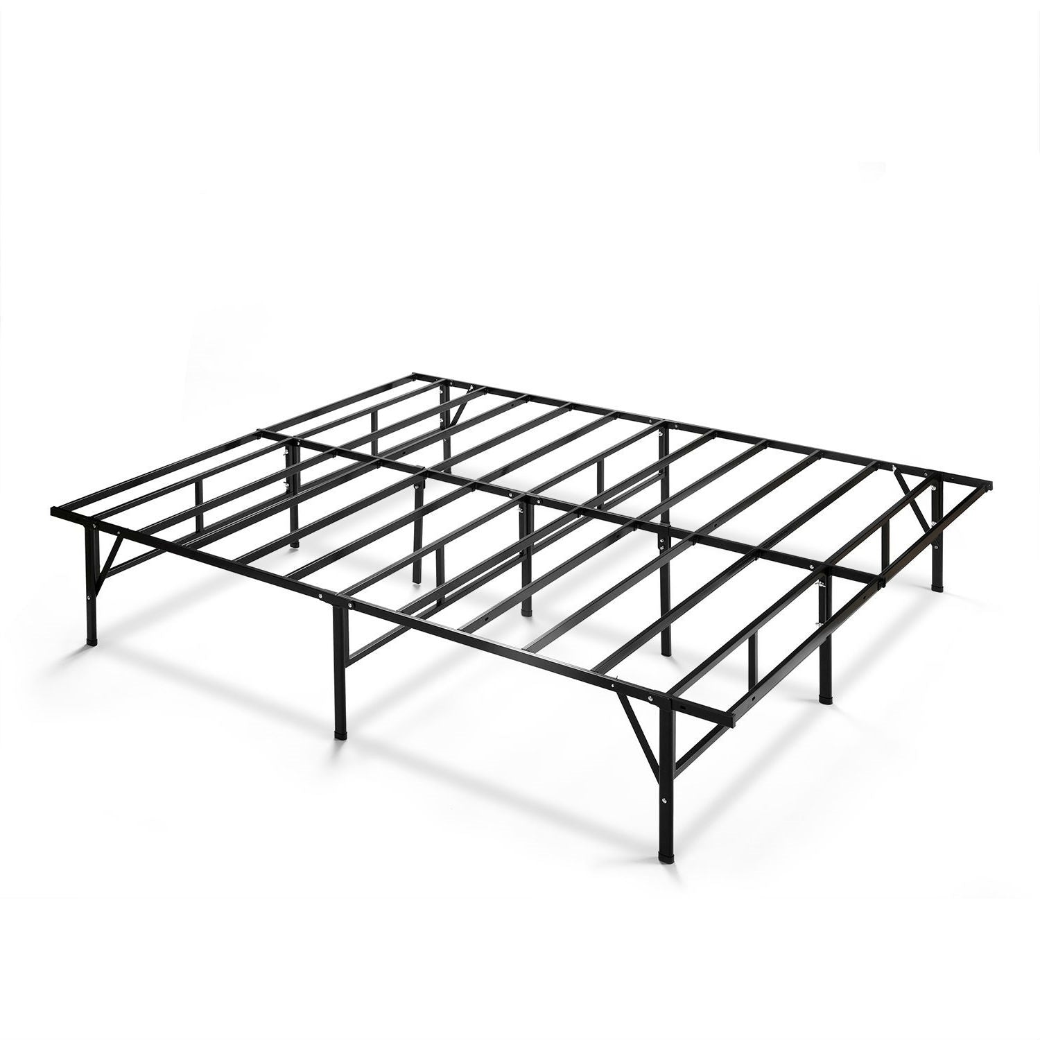 Queen size Sturdy Black Metal Platform Bed Frame-0