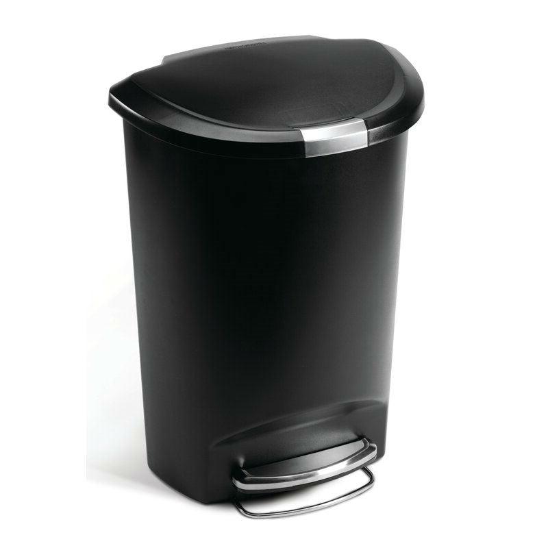 Black 13-Gallon Kitchen Trash Can with Foot Pedal Step Lid-1