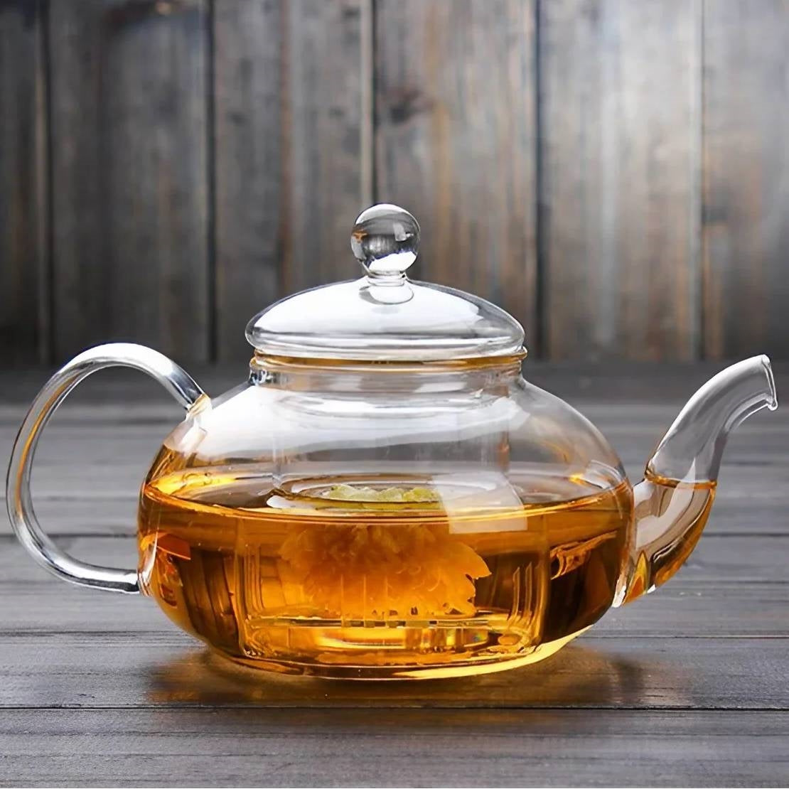 33.8 oz/ 1 Liter Borosilicate Glass Teapot with Removable Filter Infuser-0