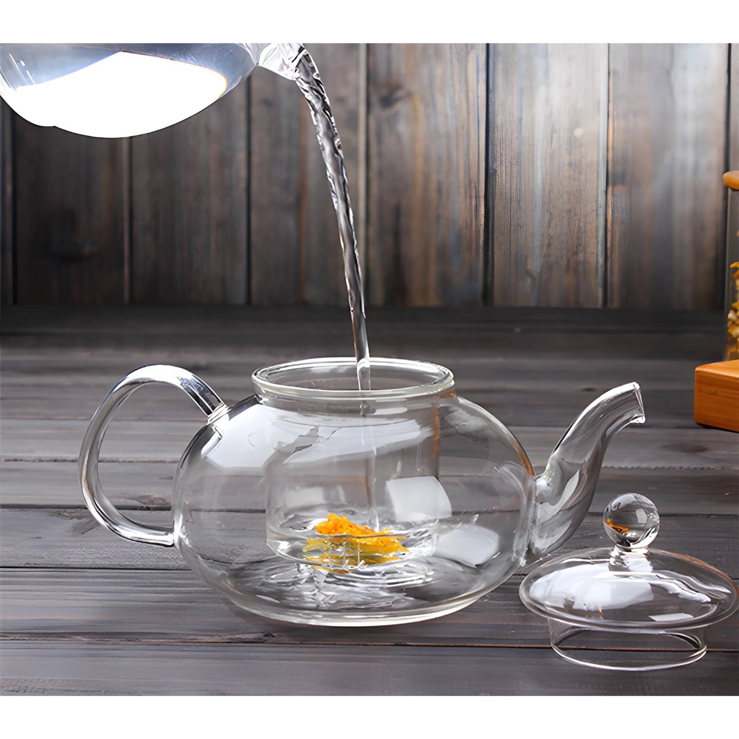 33.8 oz/ 1 Liter Borosilicate Glass Teapot with Removable Filter Infuser-1