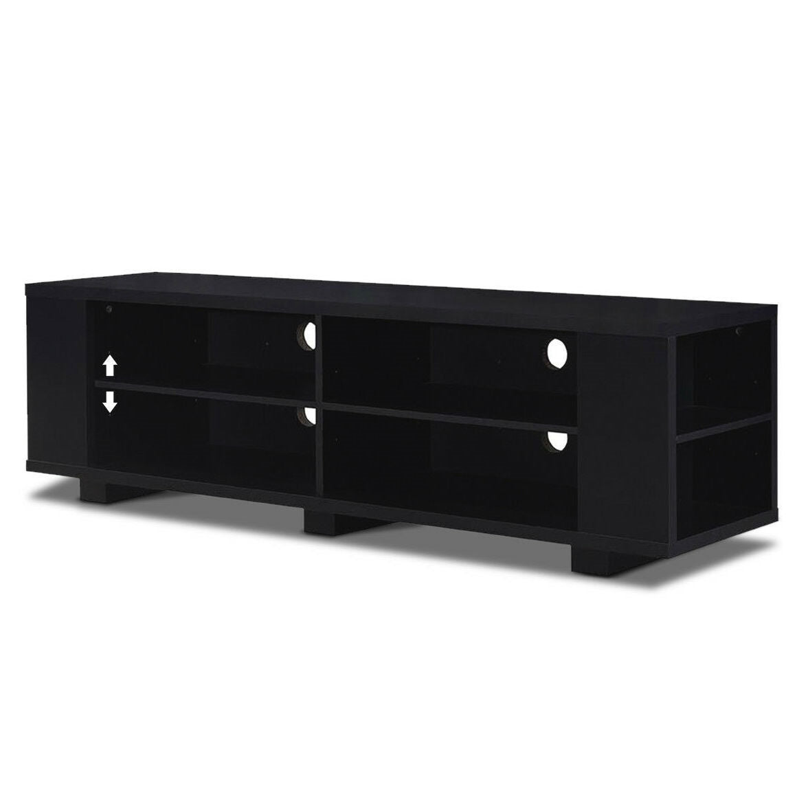 Modern Entertainment Center in Black Wood Finish - Holds up to 60-inch TV-3