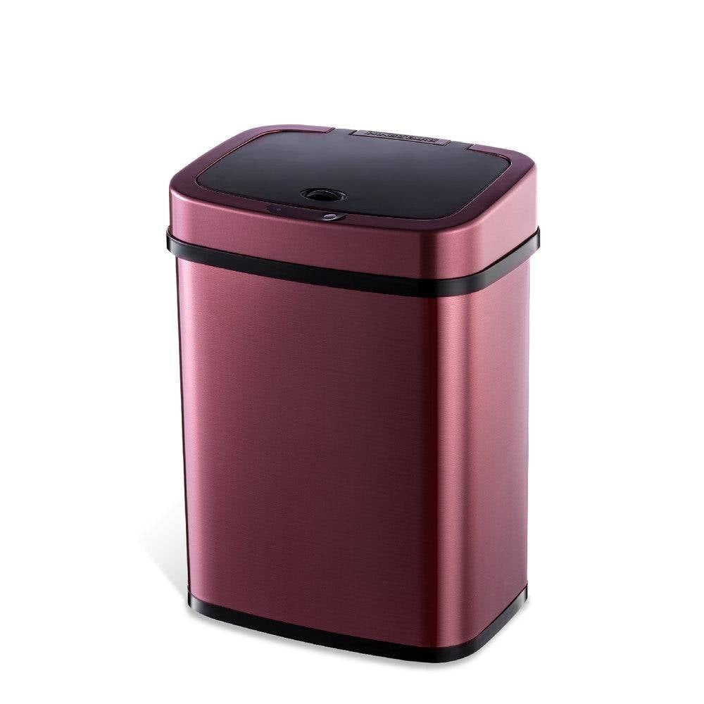 3-Gallon Motion Sensor Touchless Stainless Steel Trash Can in Burgundy Copper-0