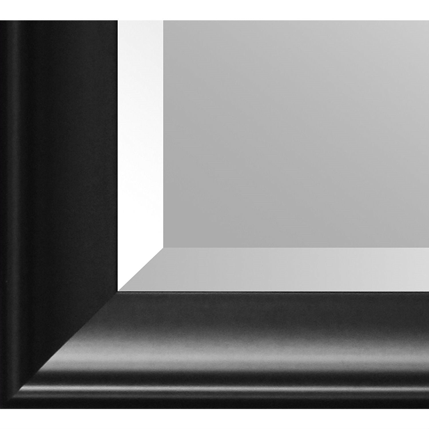 Beveled Glass Bathroom Wall Mirror with Black Frame - 34 x 28 inch-1