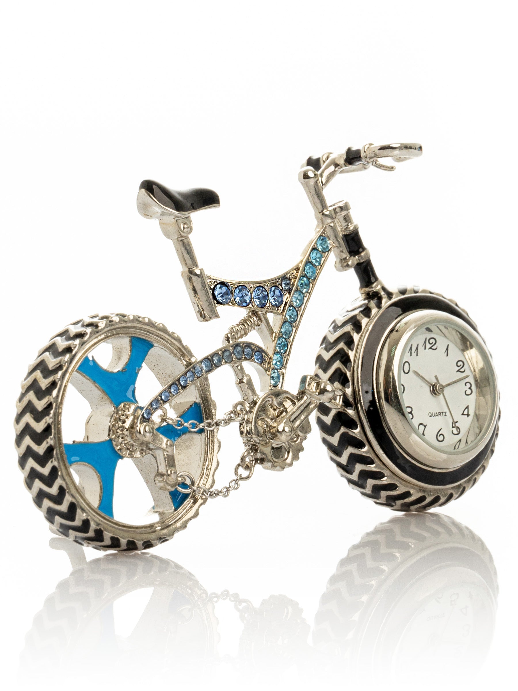 Bicycle clock with Blue crystals-0