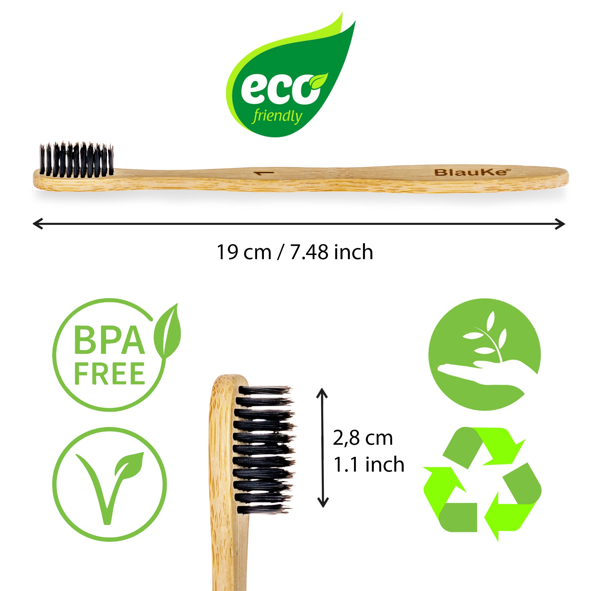 Bamboo Toothbrush Set 5-Pack - Bamboo Toothbrushes with Medium Bristles for Adults - Eco-Friendly, Biodegradable, Natural Wooden Toothbrushes with Black Charcoal Bristles-2