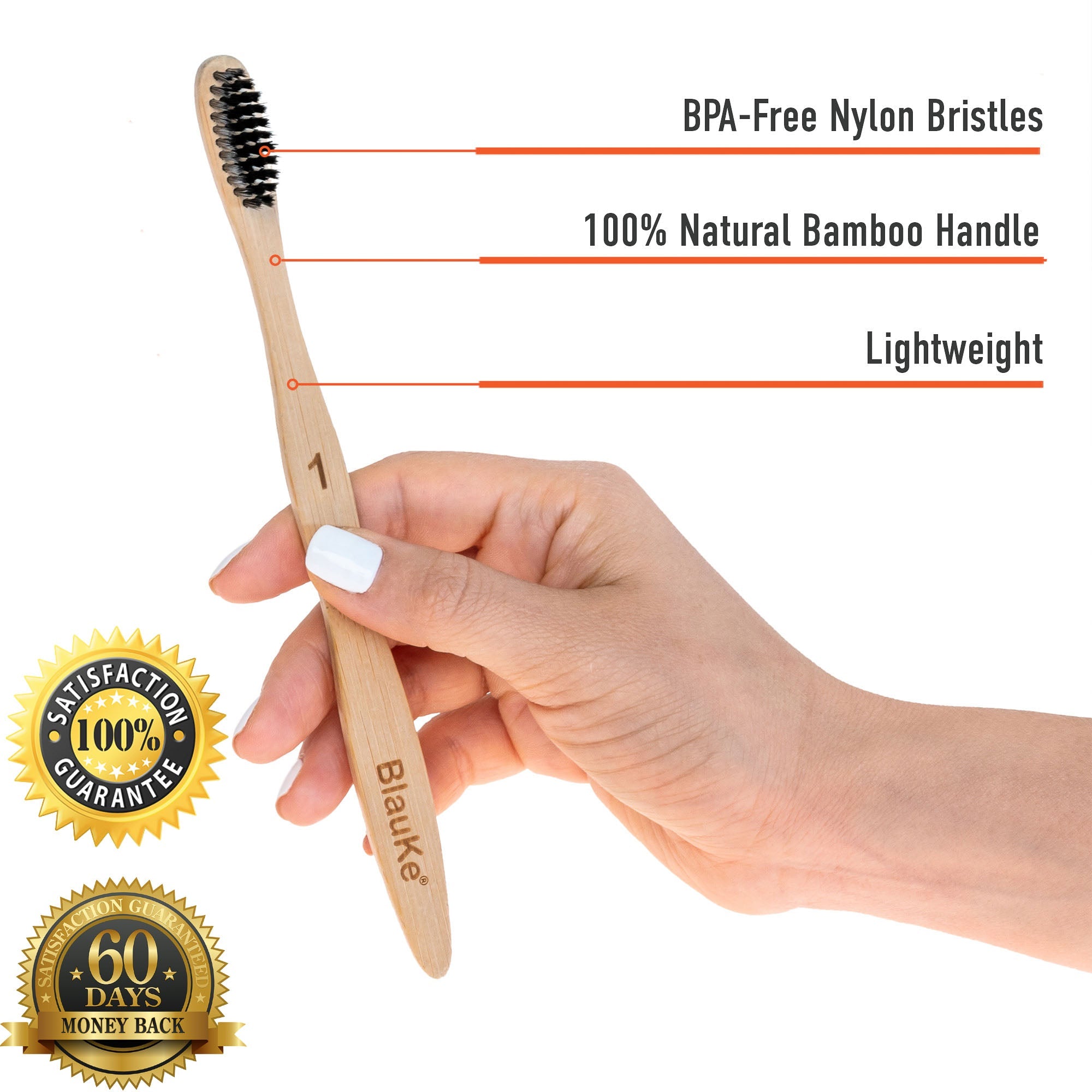 Bamboo Toothbrush Set 4-Pack - Bamboo Toothbrushes with Soft Bristles for Adults - Eco-Friendly, Biodegradable, Natural Wooden Toothbrushes-1