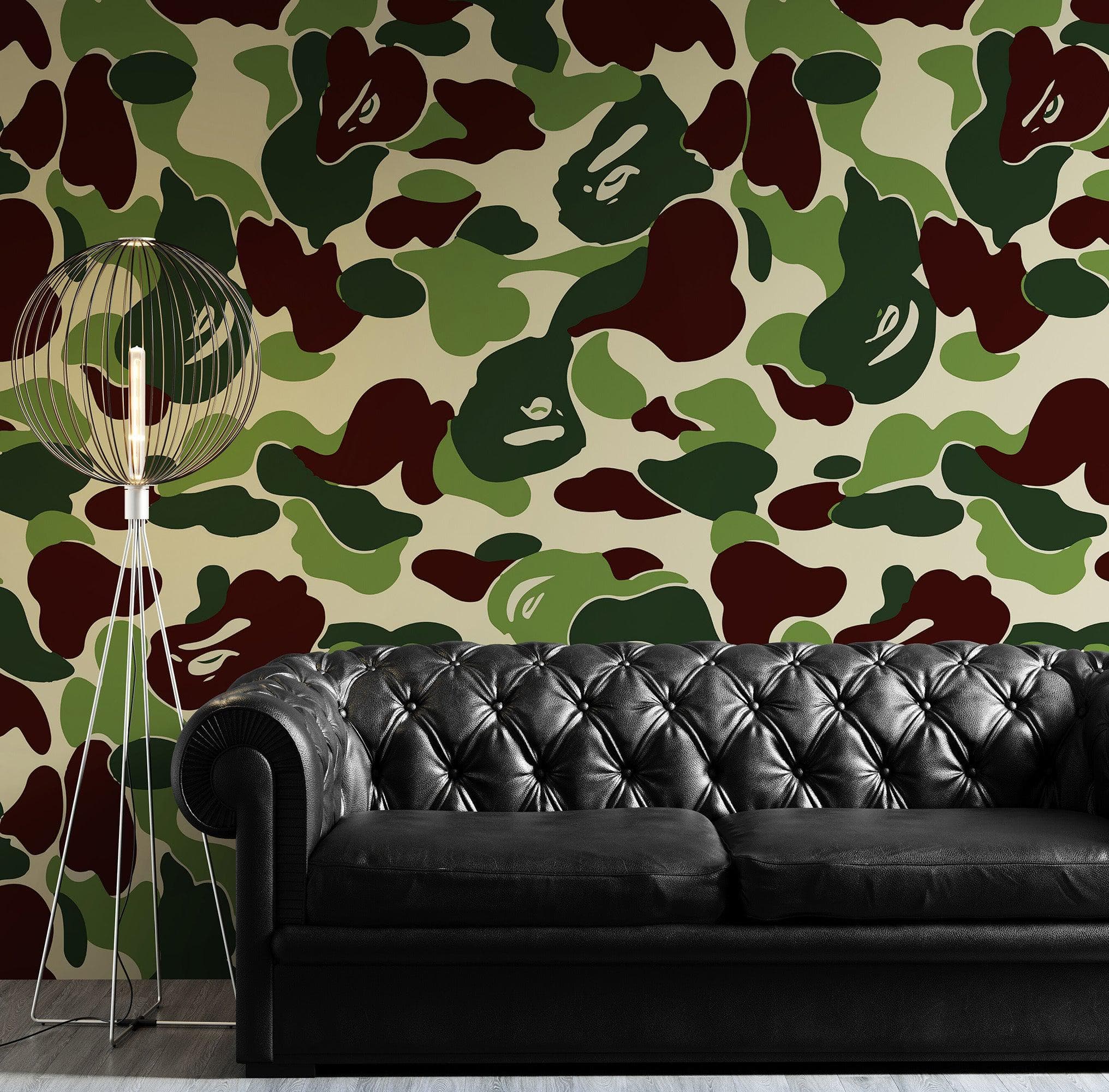 Bape Camo Wallpaper Mural. Blue Camo Streetwear Hype Beast Aesthetics. #7027