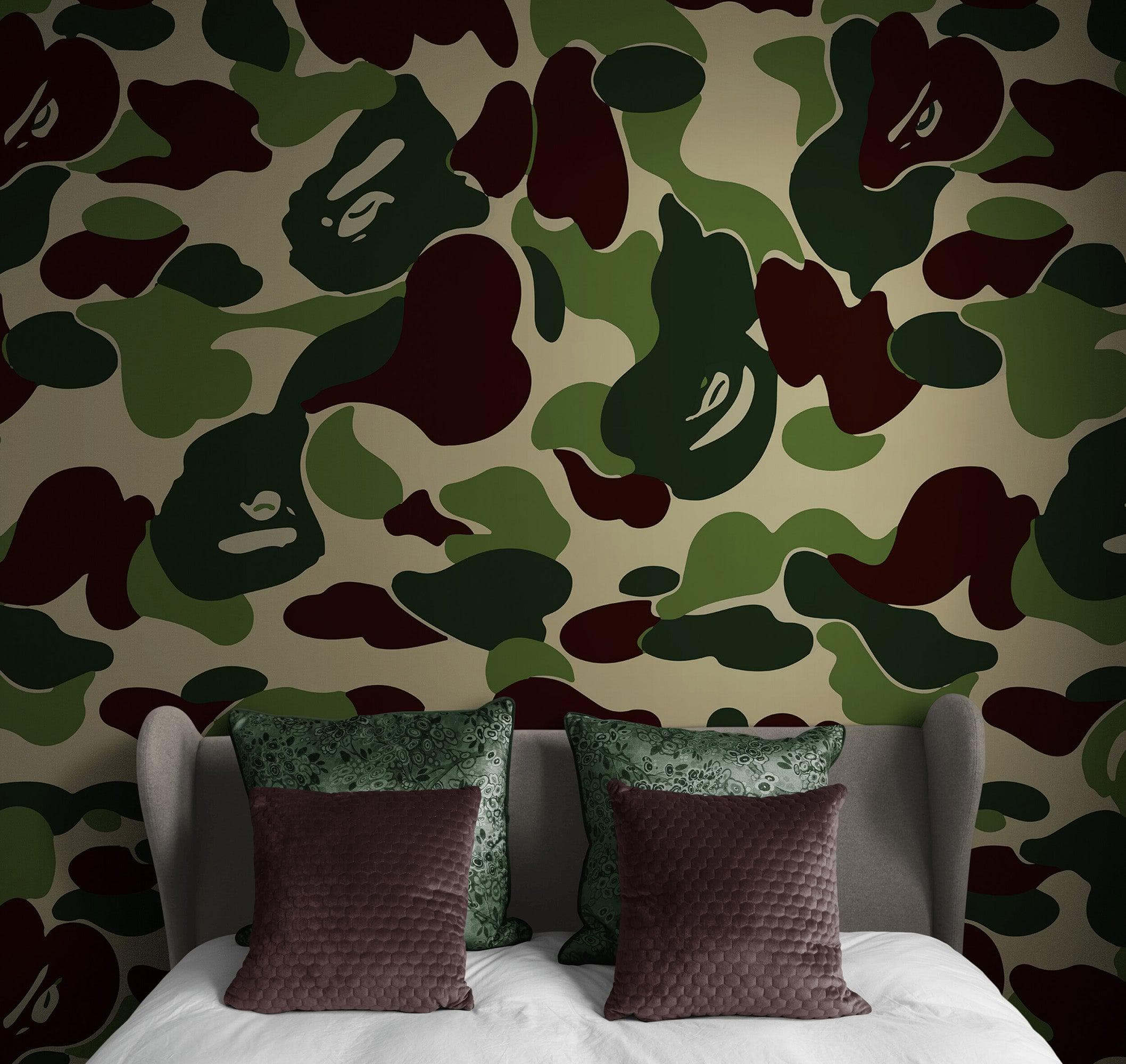 Bape Camo Wallpaper Mural. Blue Camo Streetwear Hype Beast Aesthetics. #7027