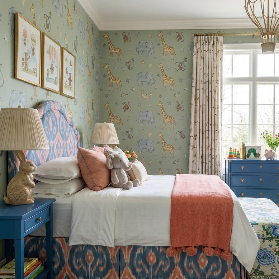 Beatrice Joyful Little Elephant Prints Soft Curtains