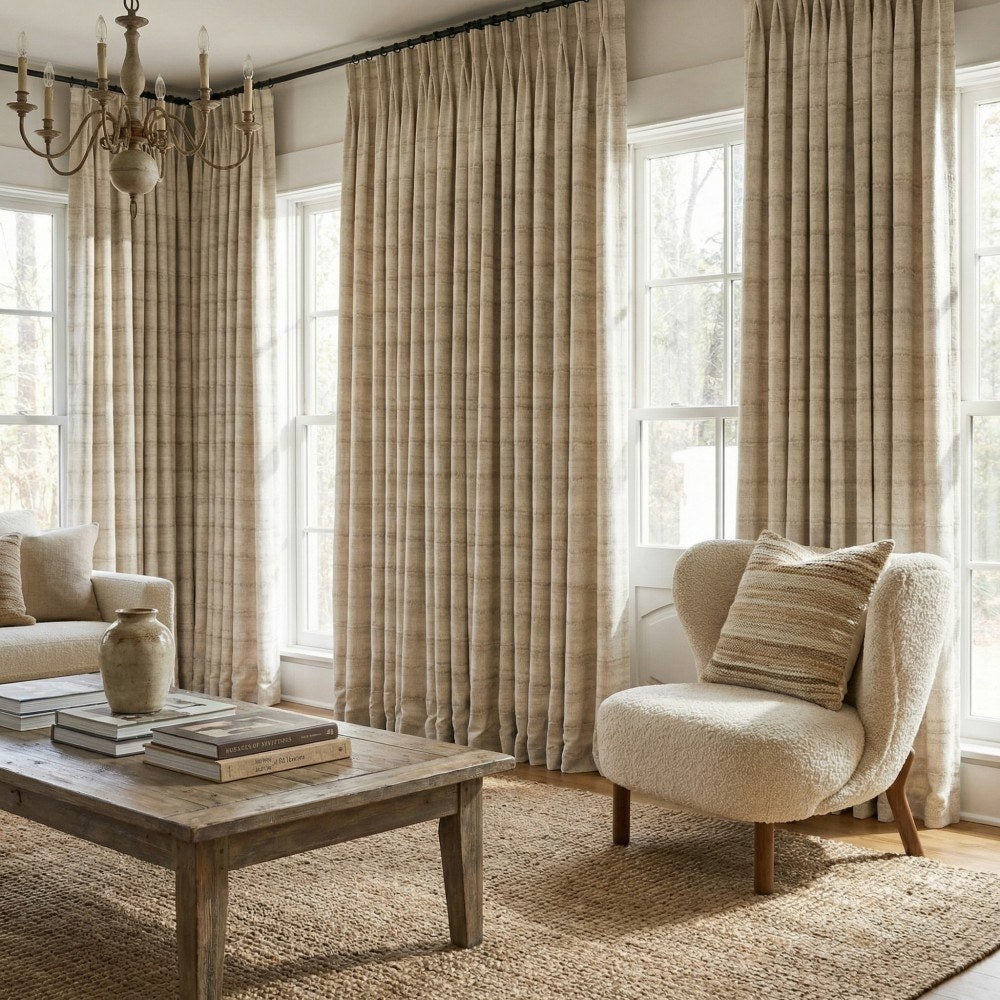 Betty Wood Grain Striped Curtains