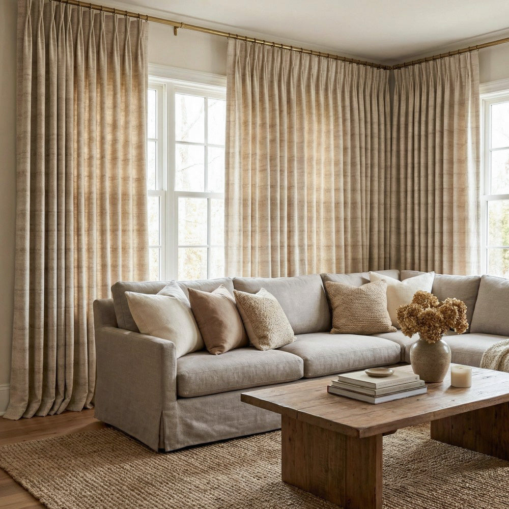 Betty Wood Grain Striped Curtains
