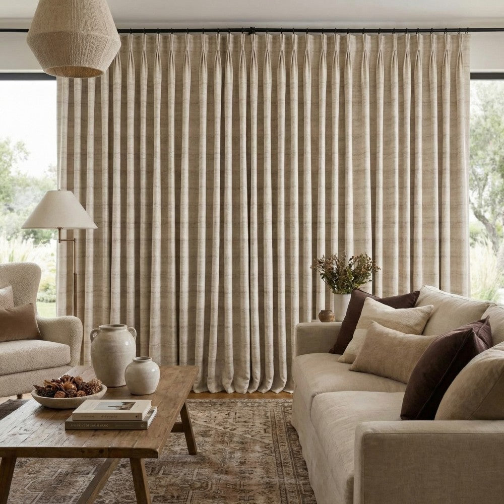 Betty Wood Grain Striped Curtains
