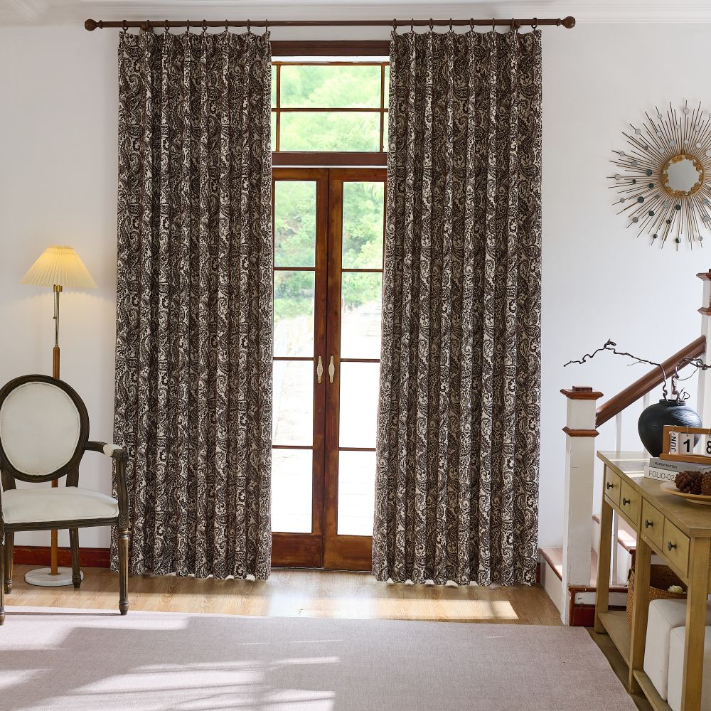 Beverly Classic Room Darkening Paisley Curtains