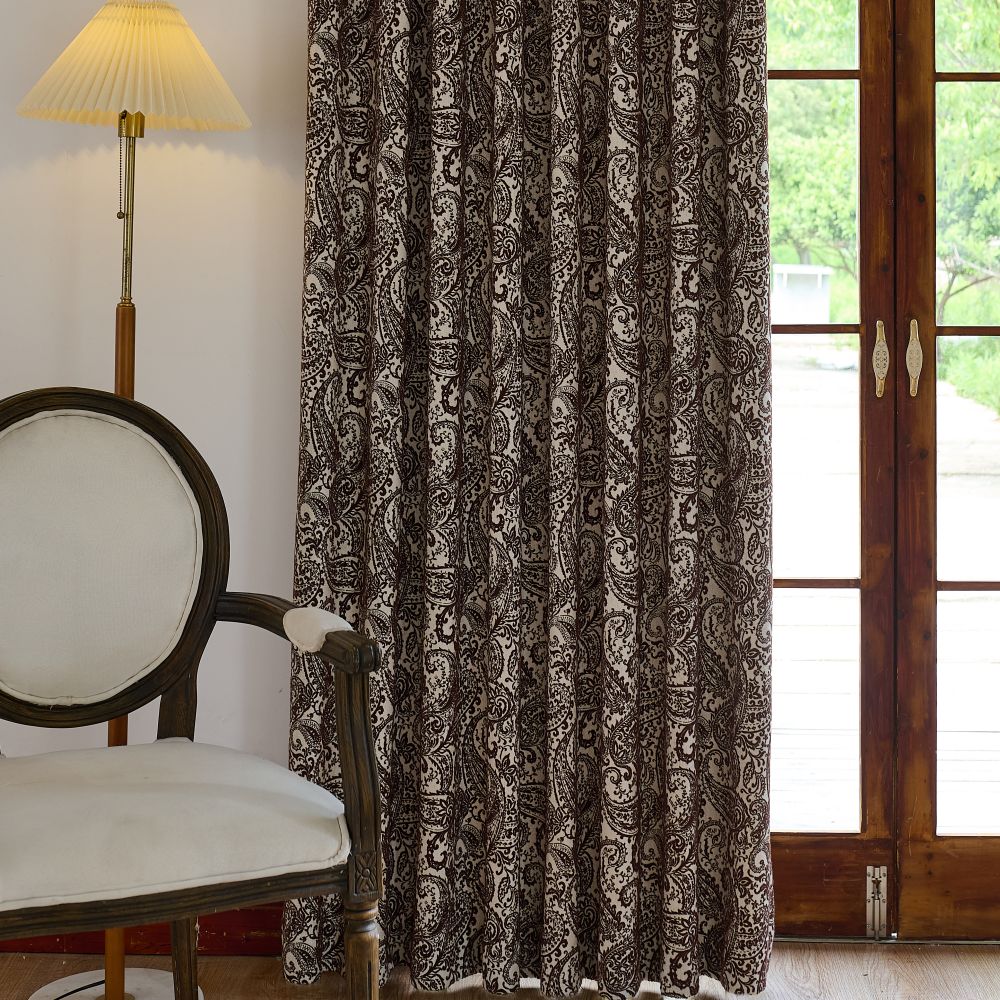 Beverly Classic Room Darkening Paisley Curtains
