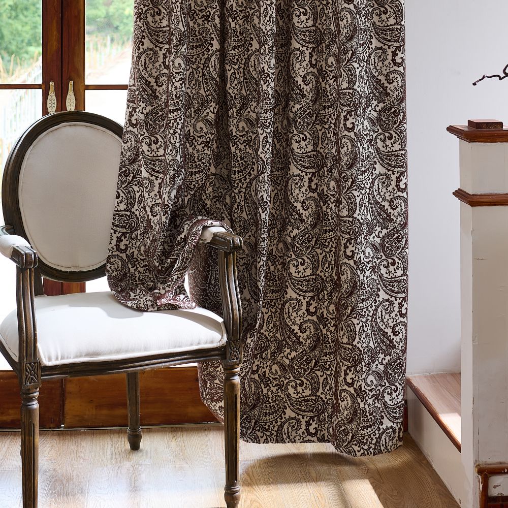 Beverly Classic Room Darkening Paisley Curtains