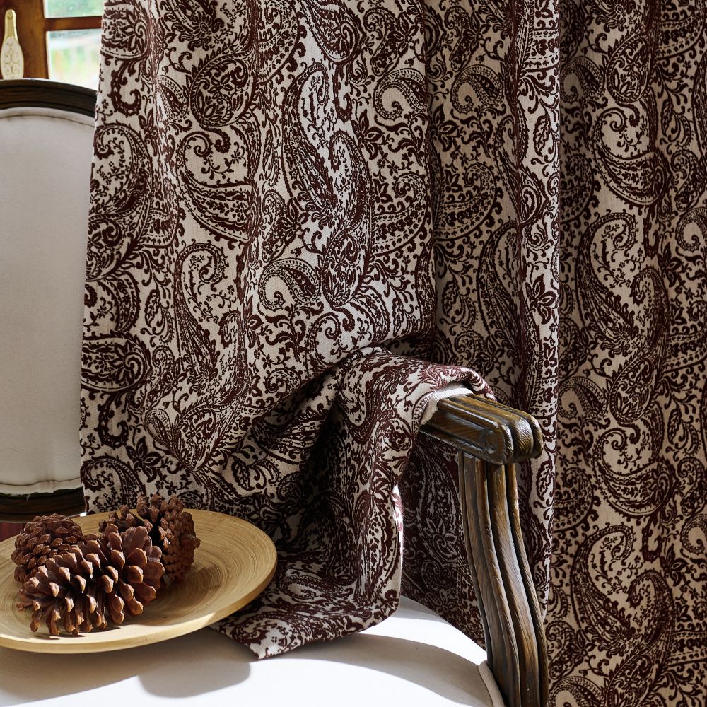 Beverly Classic Room Darkening Paisley Curtains