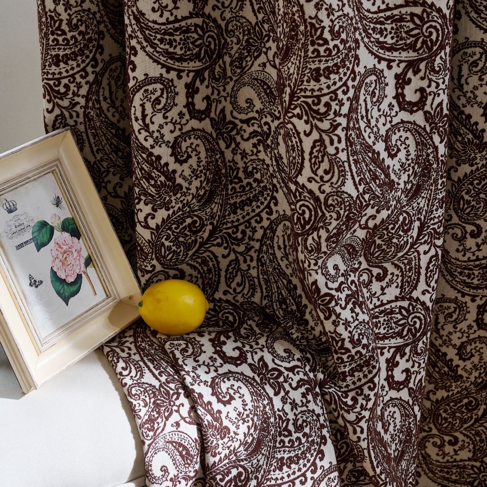 Beverly Classic Room Darkening Paisley Curtains