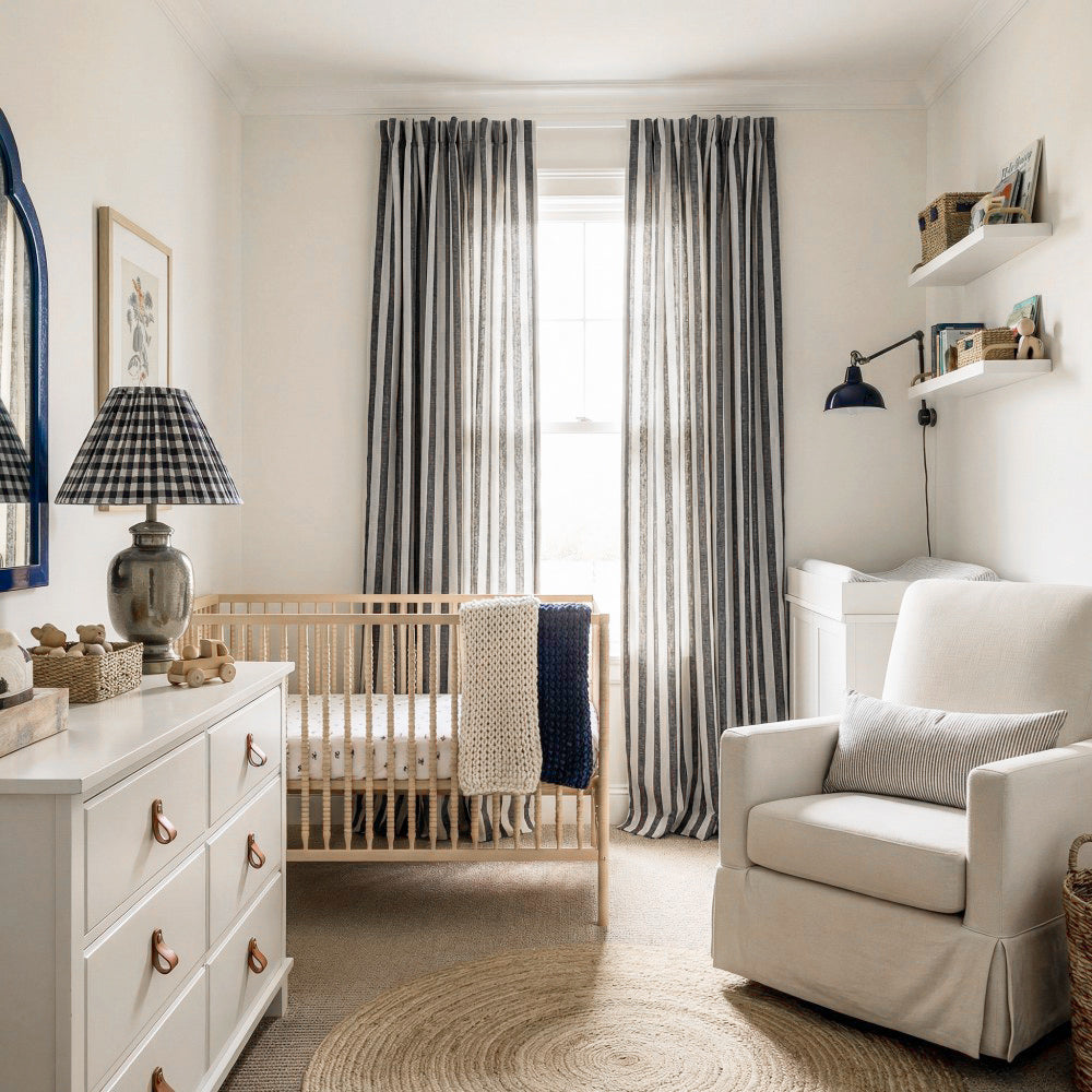 Blake Scandinavian Vertical Stripe Linen Curtains