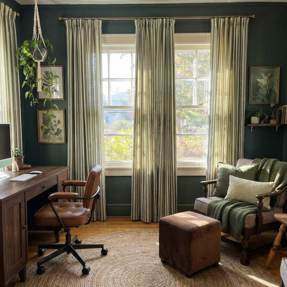Blake Scandinavian Vertical Stripe Linen Curtains