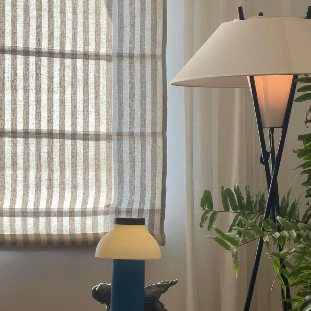 Blake Striped Linen Roman Shade
