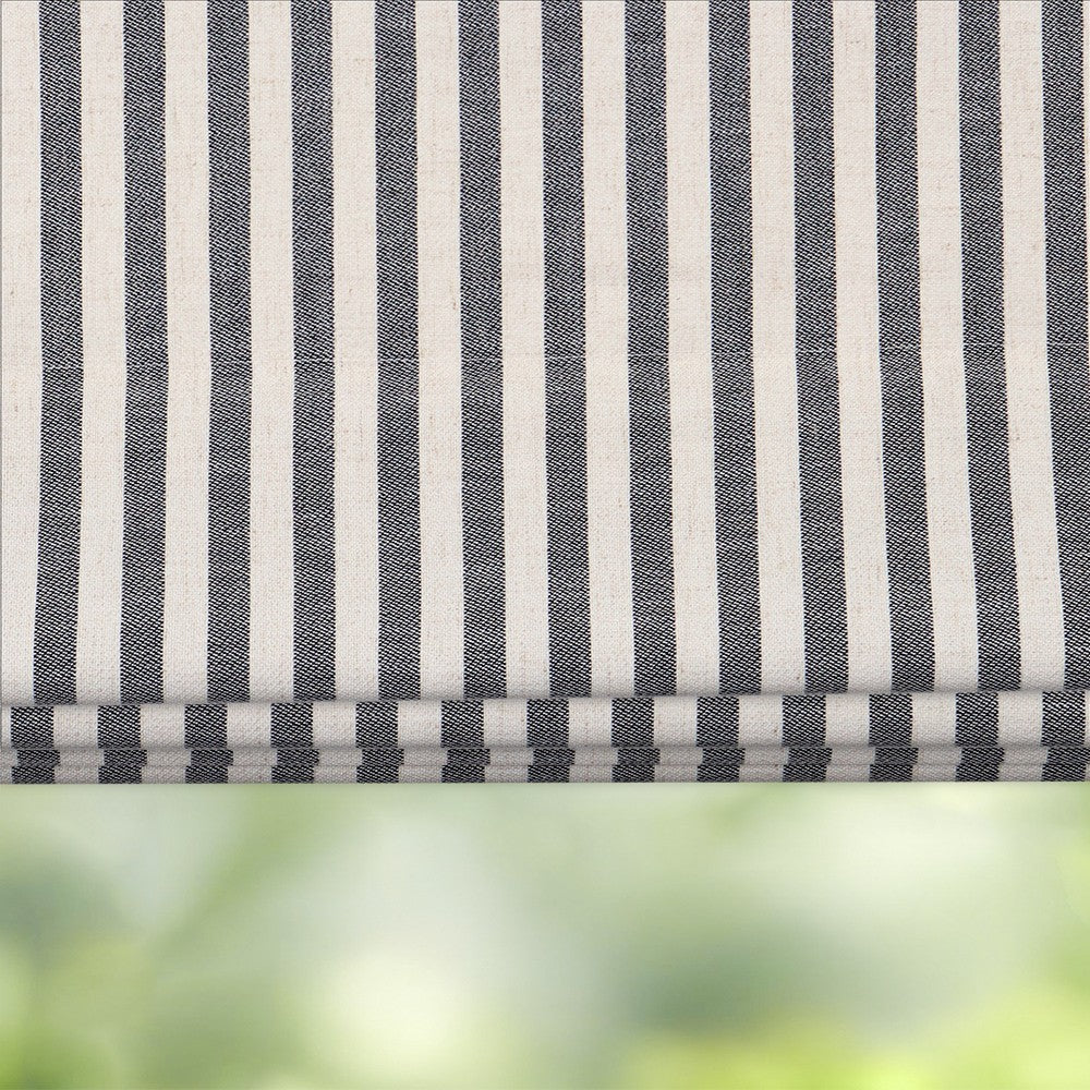 Blake Striped Linen Roman Shade