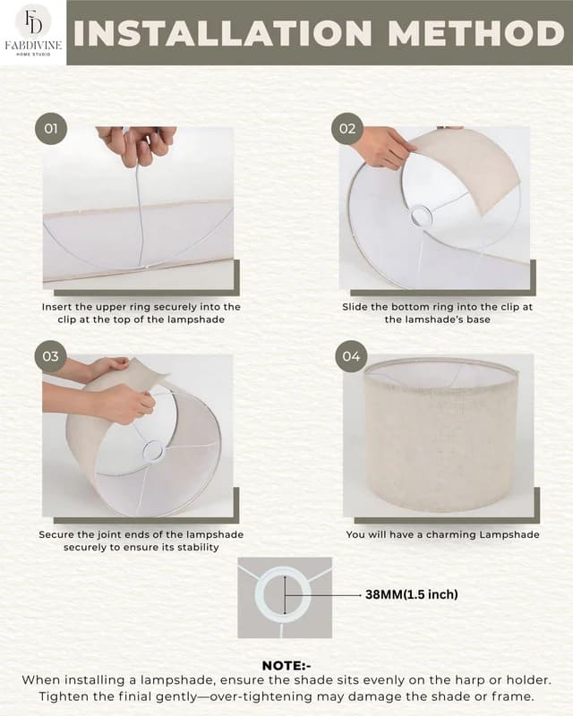 Block Print Drum Linen Lamp Shades - Manikarnika