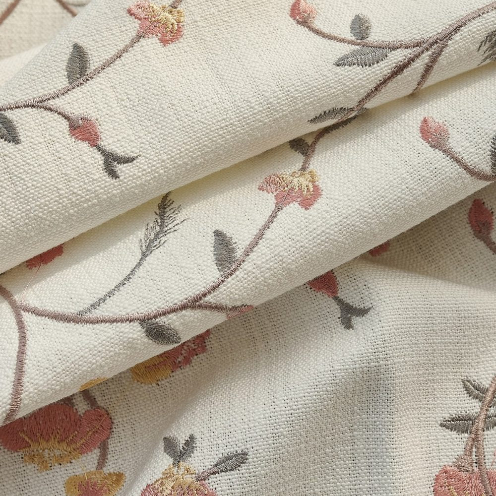 Bloom Embroidery Floral Cafe Curtains