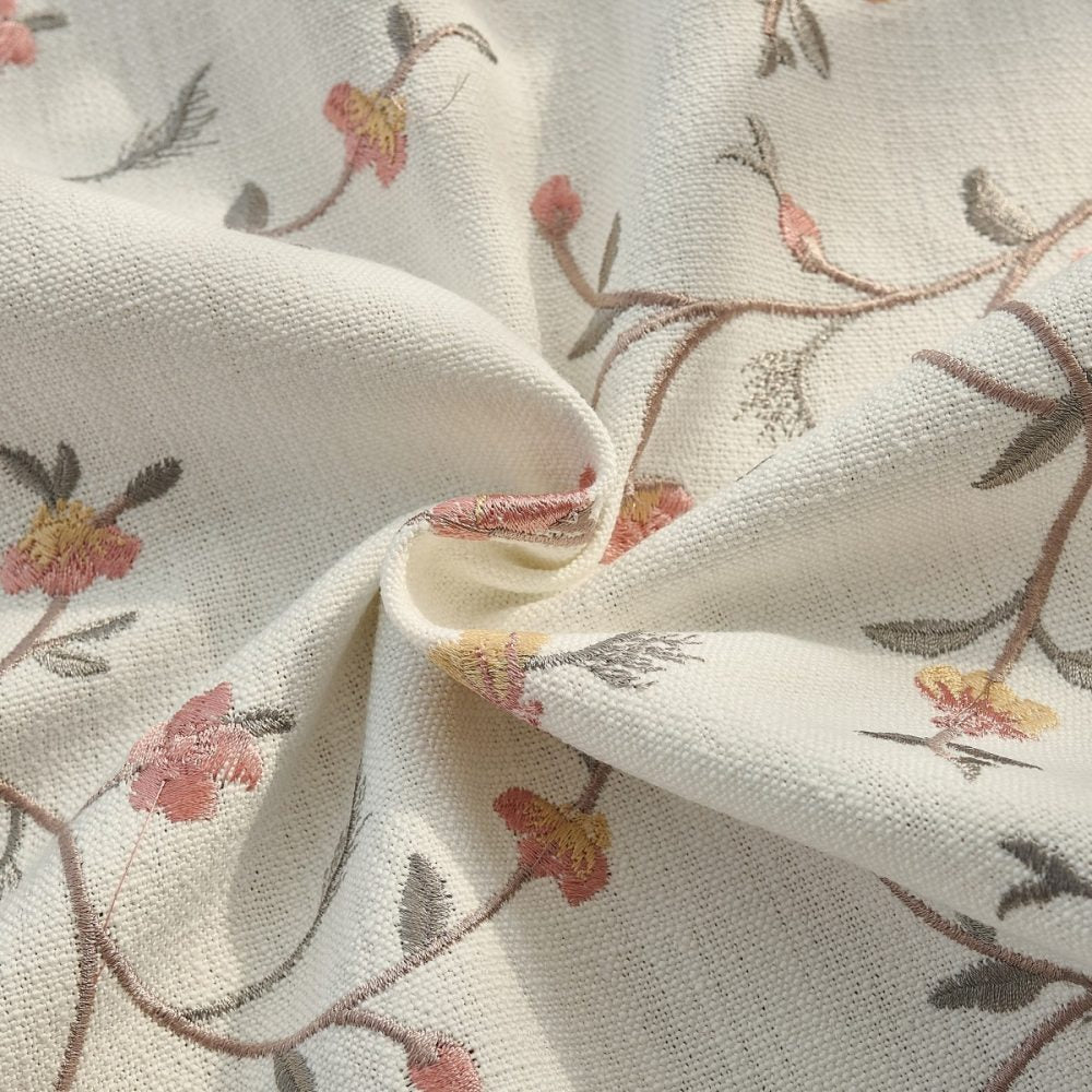 Bloom Embroidery Floral Cafe Curtains