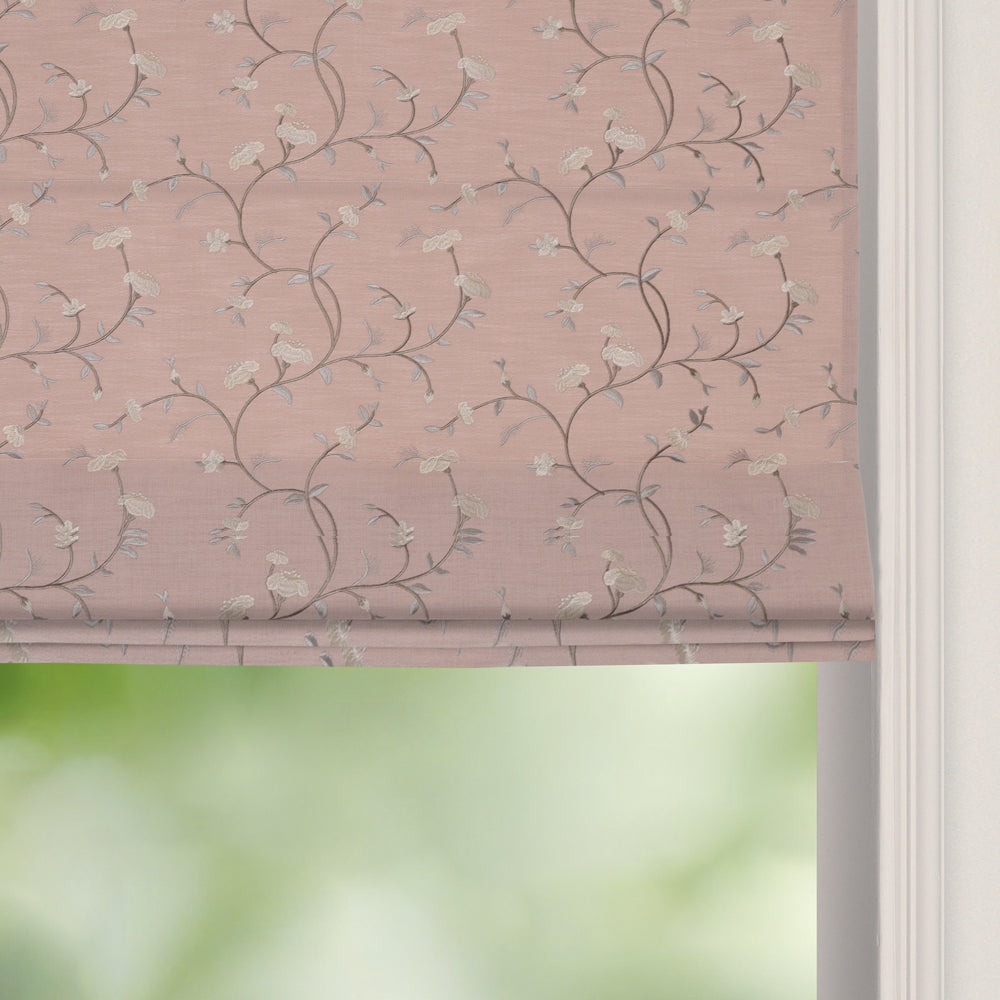Bloom Embroidered Sprig Roman Shades