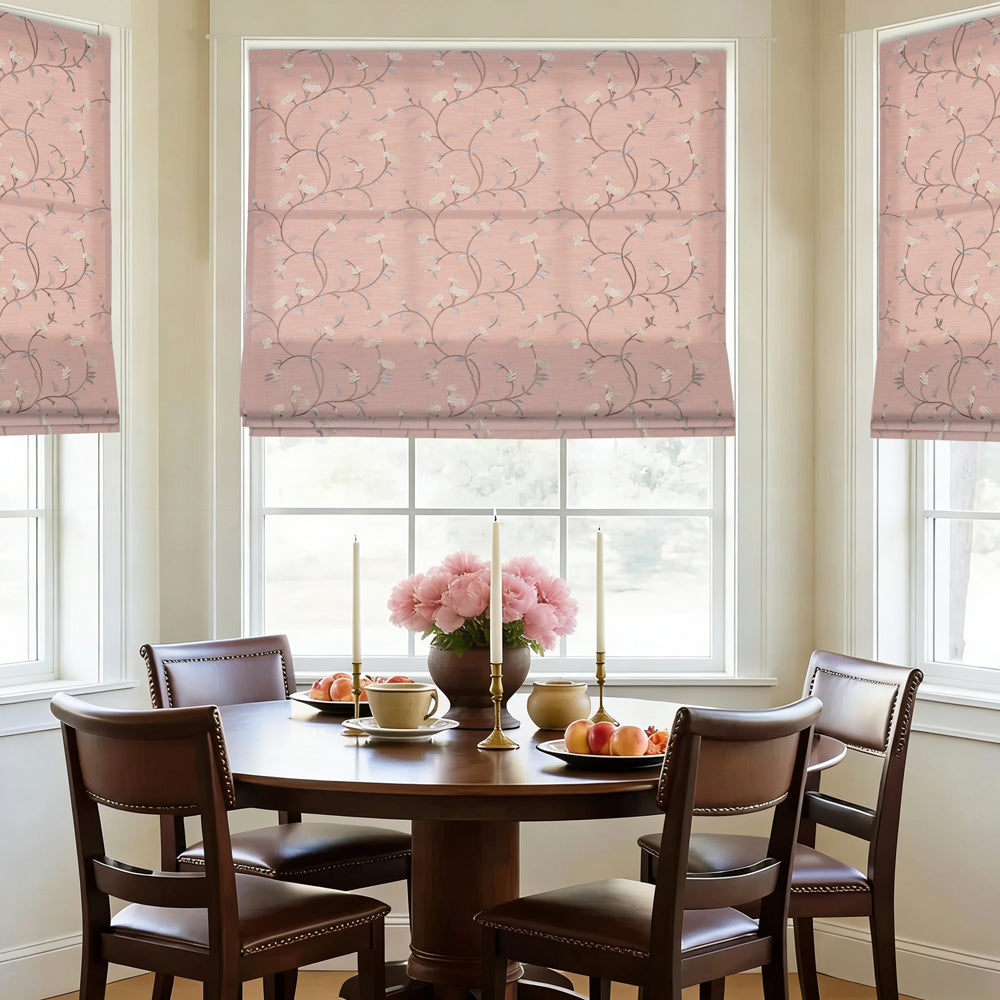 Bloom Embroidered Sprig Roman Shades