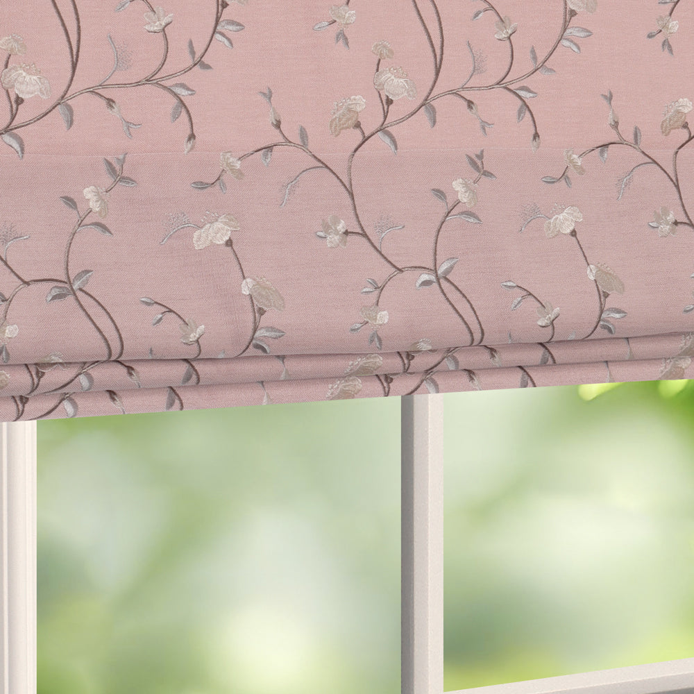 Bloom Embroidered Sprig Roman Shades
