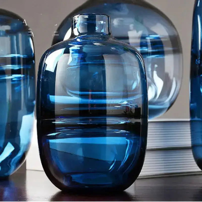 Blue Transparent  Glass Vase-2