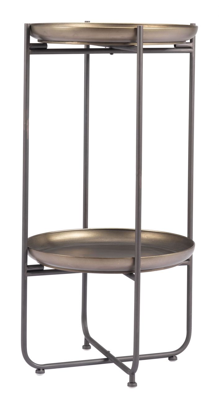 Bronson Painted Steel Round Accent Table