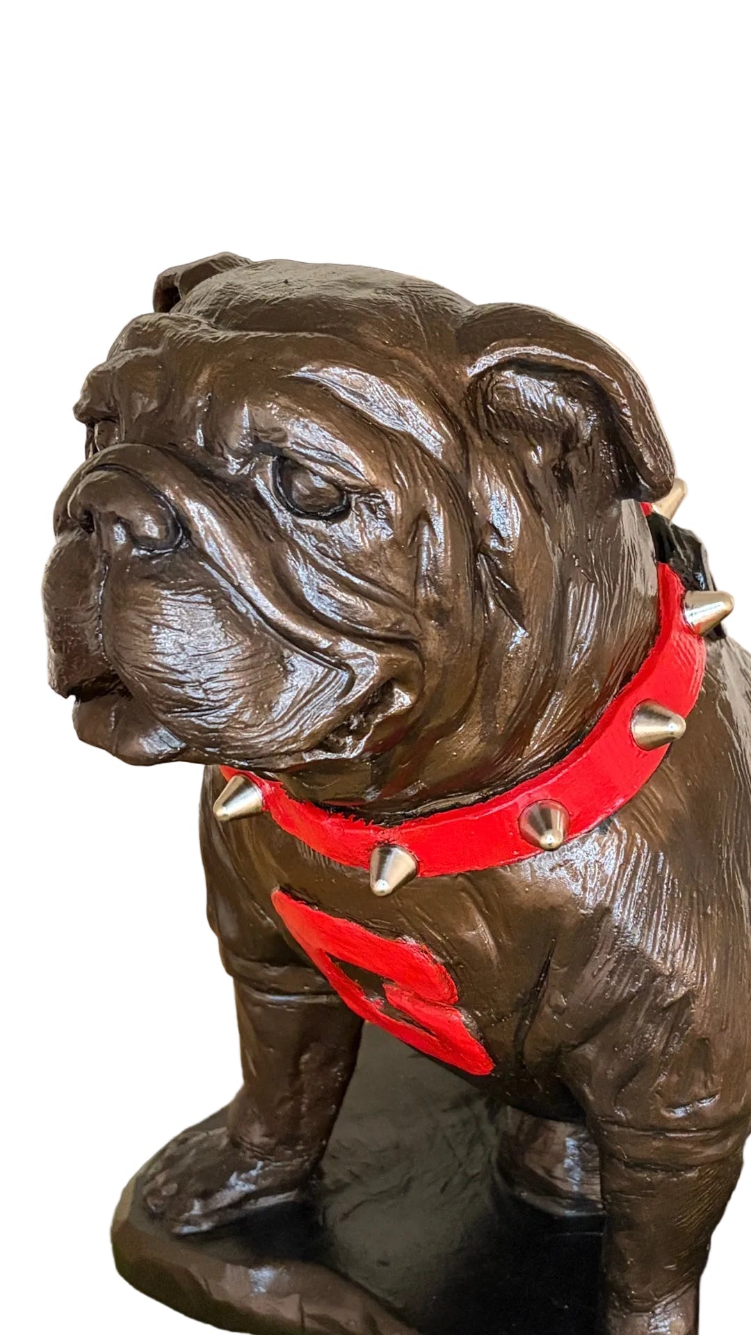 Bronze Metal Coating, Georgia Bulldogs Mascot Cement Sculpture for Garden, Yard, Home Decor and Porch.
