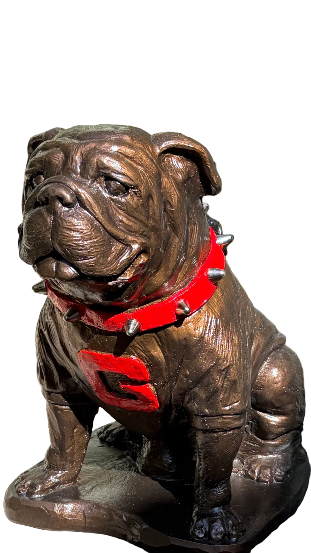 Bronze Metal Coating, Georgia Bulldogs Mascot Cement Sculpture for Garden, Yard, Home Decor and Porch.