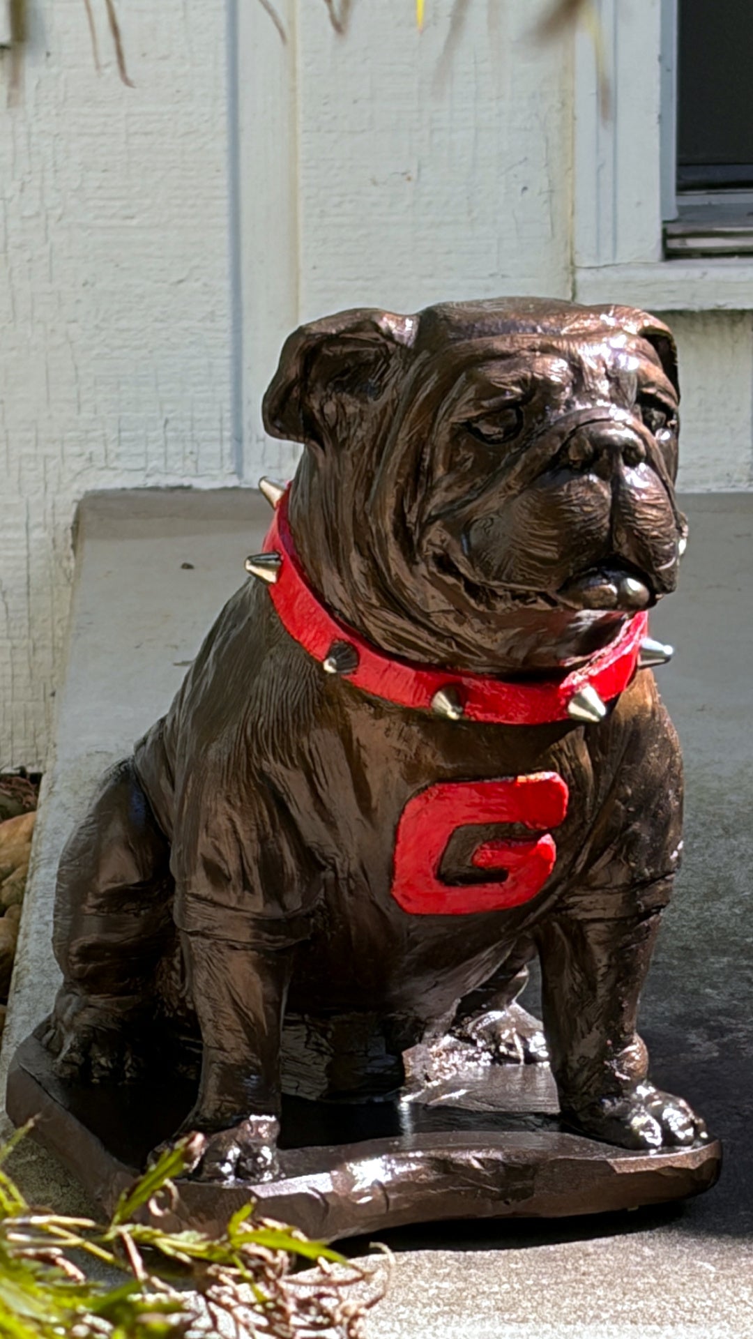 Bronze Metal Coating, Georgia Bulldogs Mascot Cement Sculpture for Garden, Yard, Home Decor and Porch.