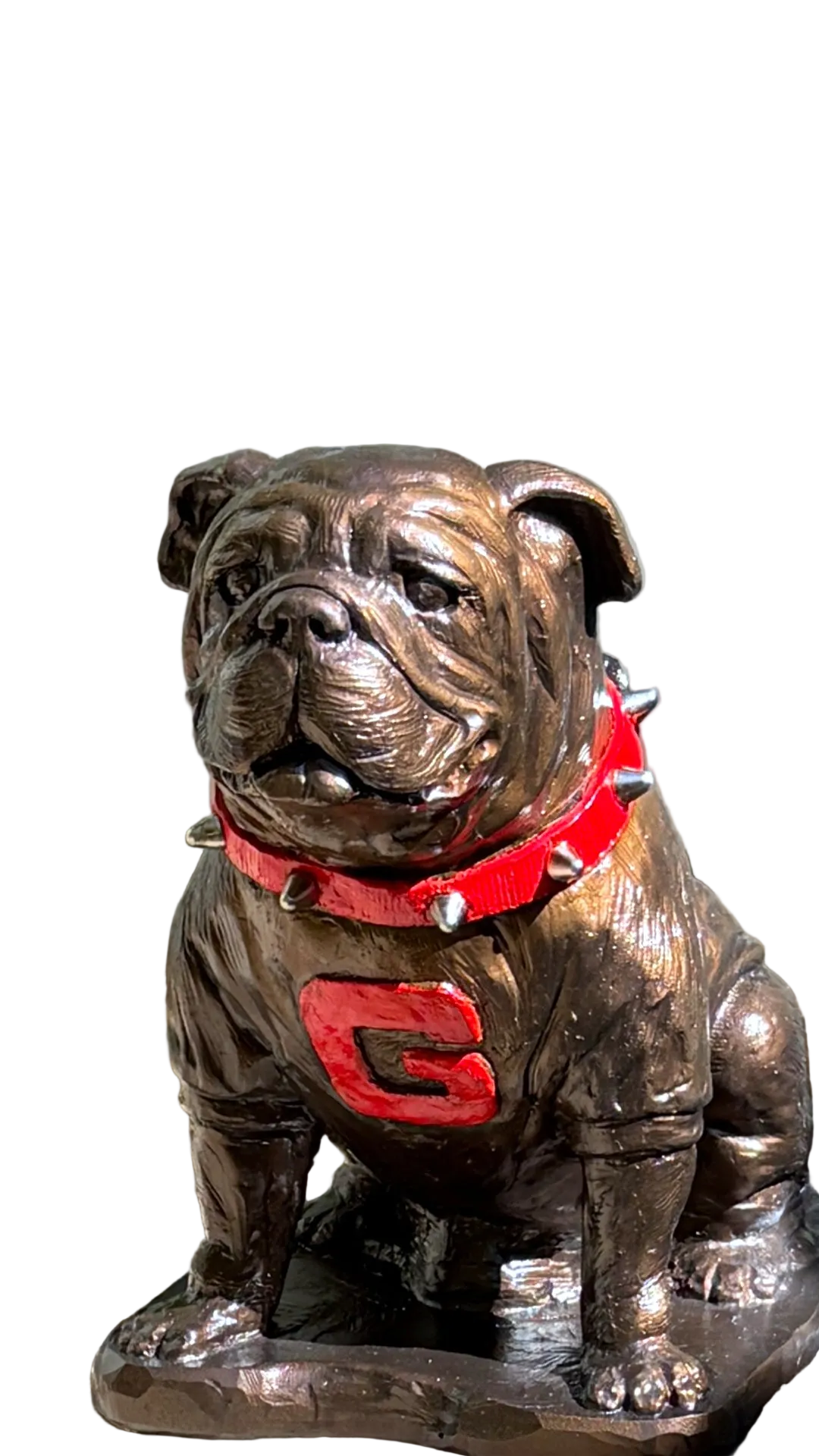 Bronze Metal Coating, Georgia Bulldogs Mascot Cement Sculpture for Garden, Yard, Home Decor and Porch.