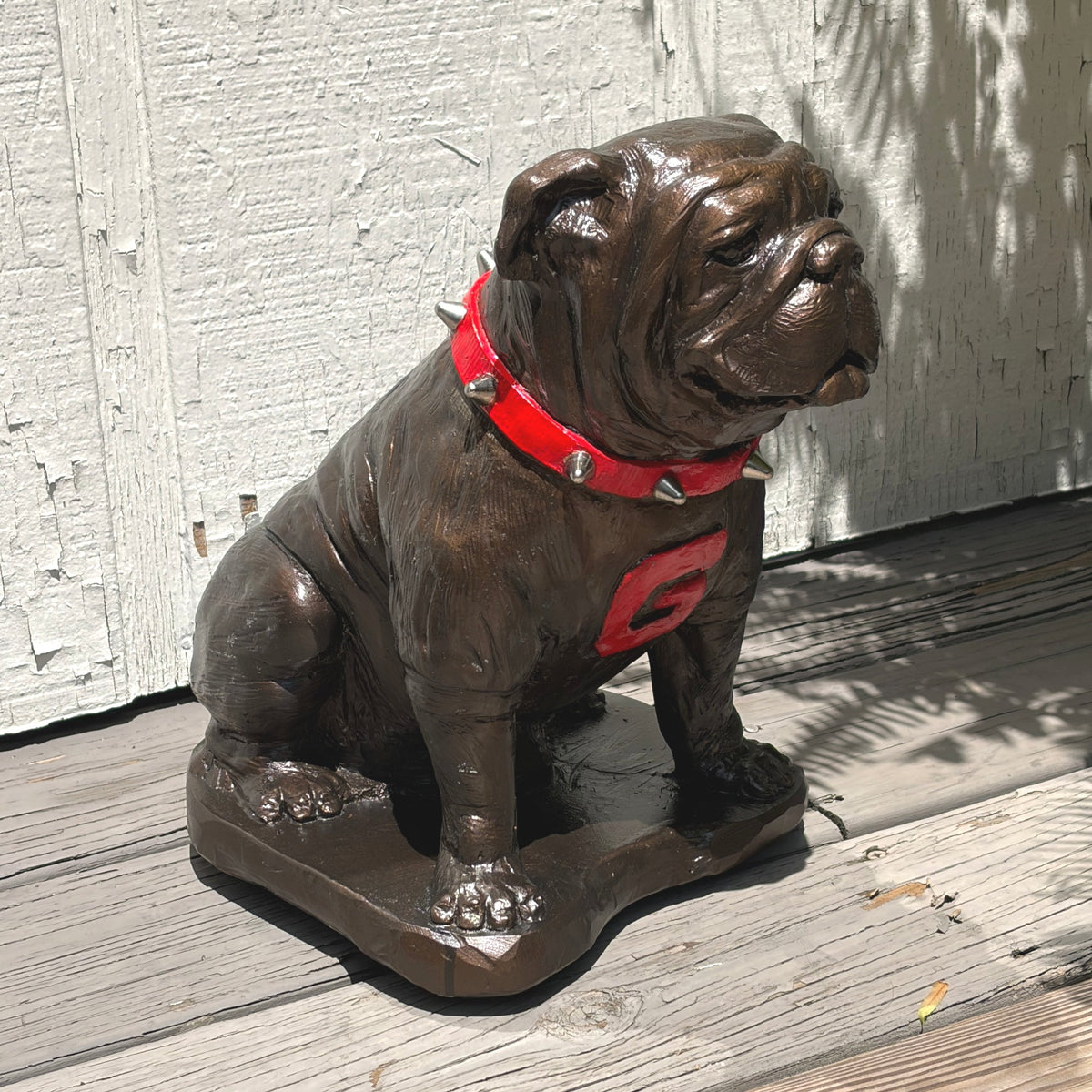 Bronze Metal Coating, Georgia Bulldogs Mascot Cement Sculpture for Garden, Yard, Home Decor and Porch.