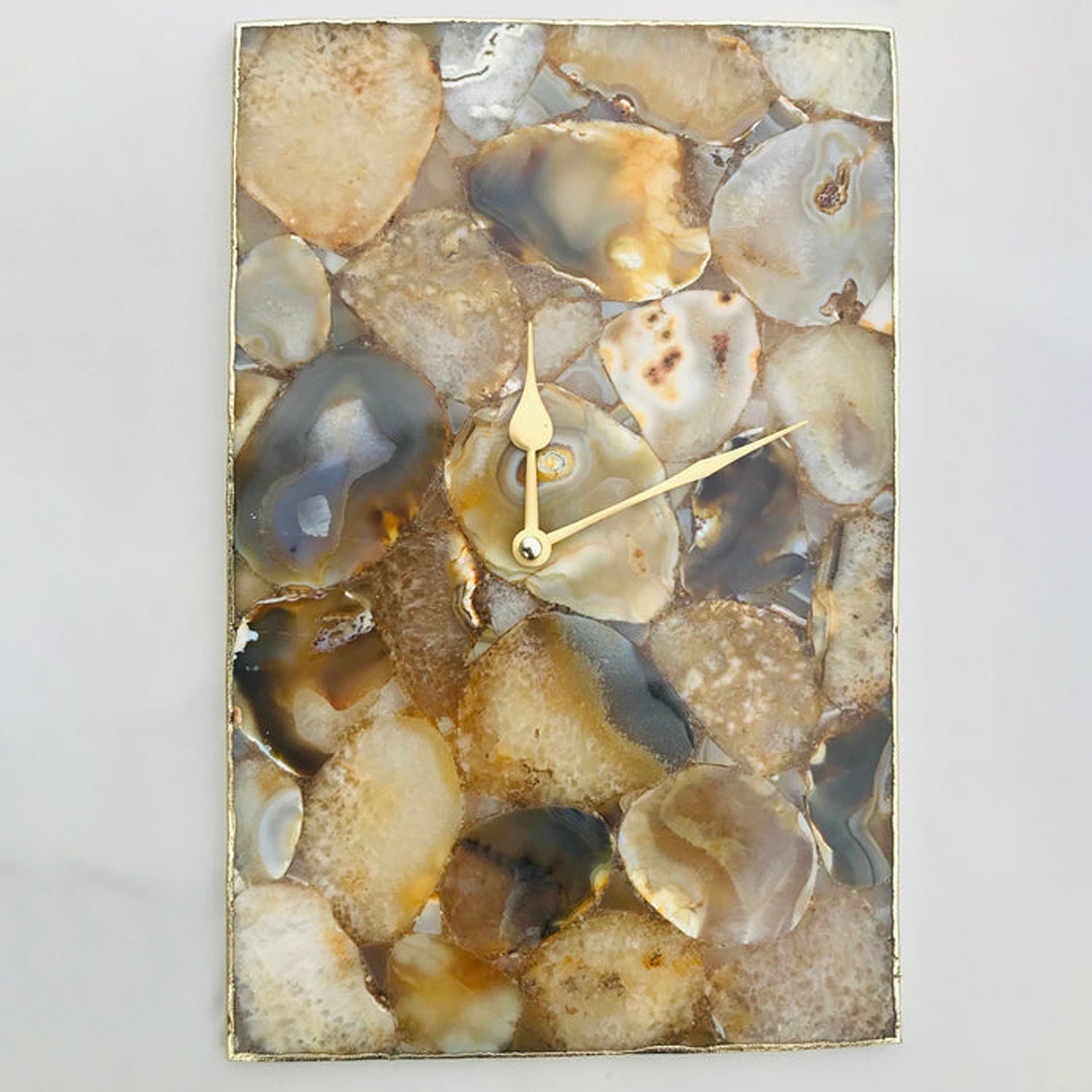 Brown Crystal Agate Large Wall Clock/Personalised Momento-0