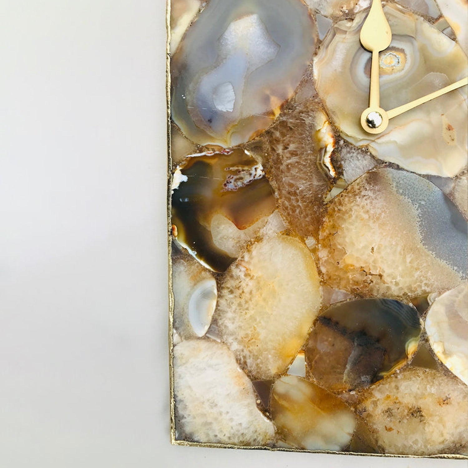 Brown Crystal Agate Large Wall Clock/Personalised Momento-3