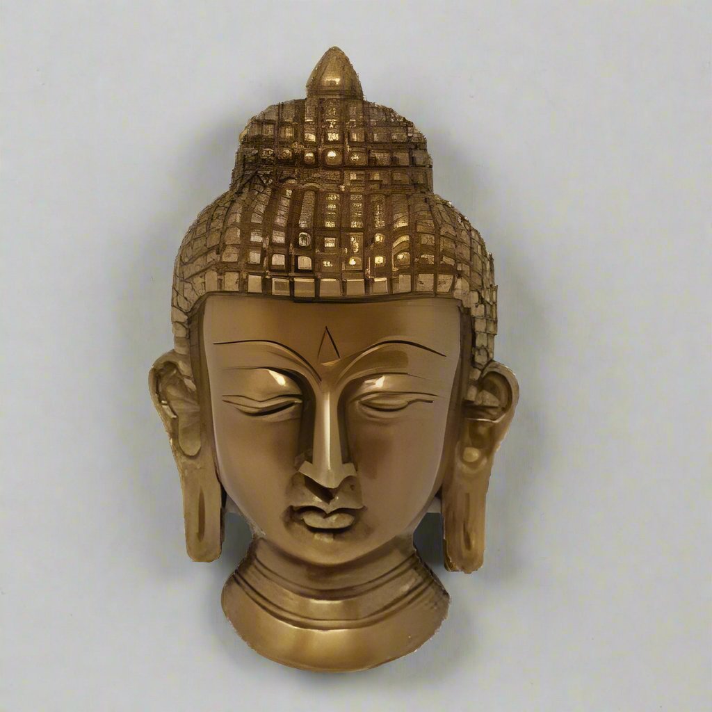 Buddha Solid Brass Mask  Wall Hanging 5.5"-0