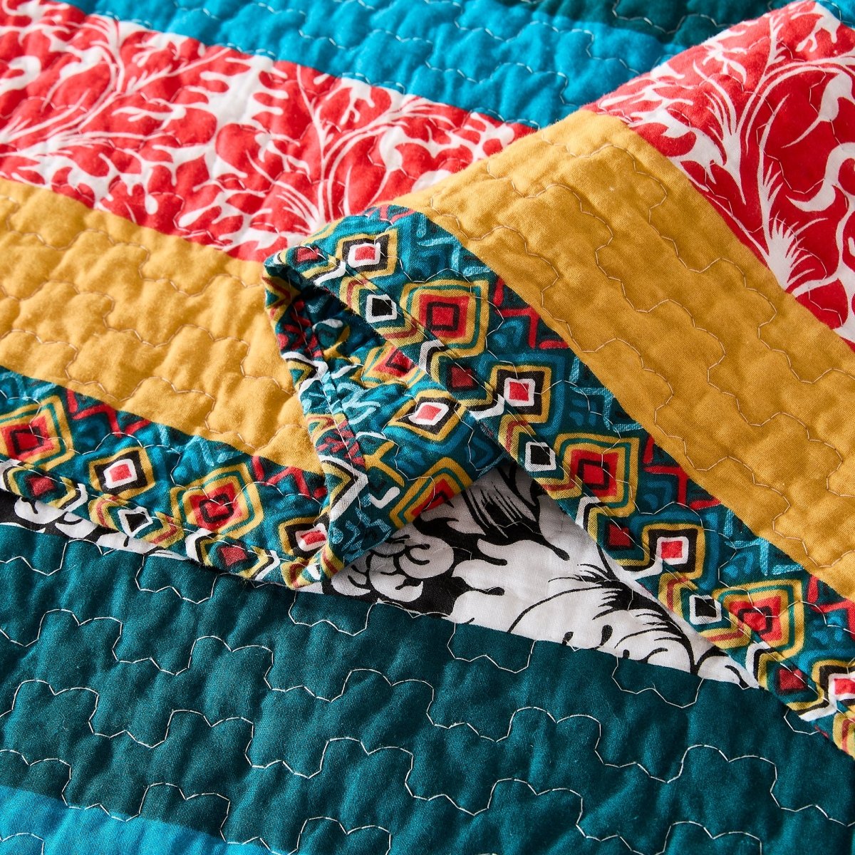 Boho Stripe Quilt Set