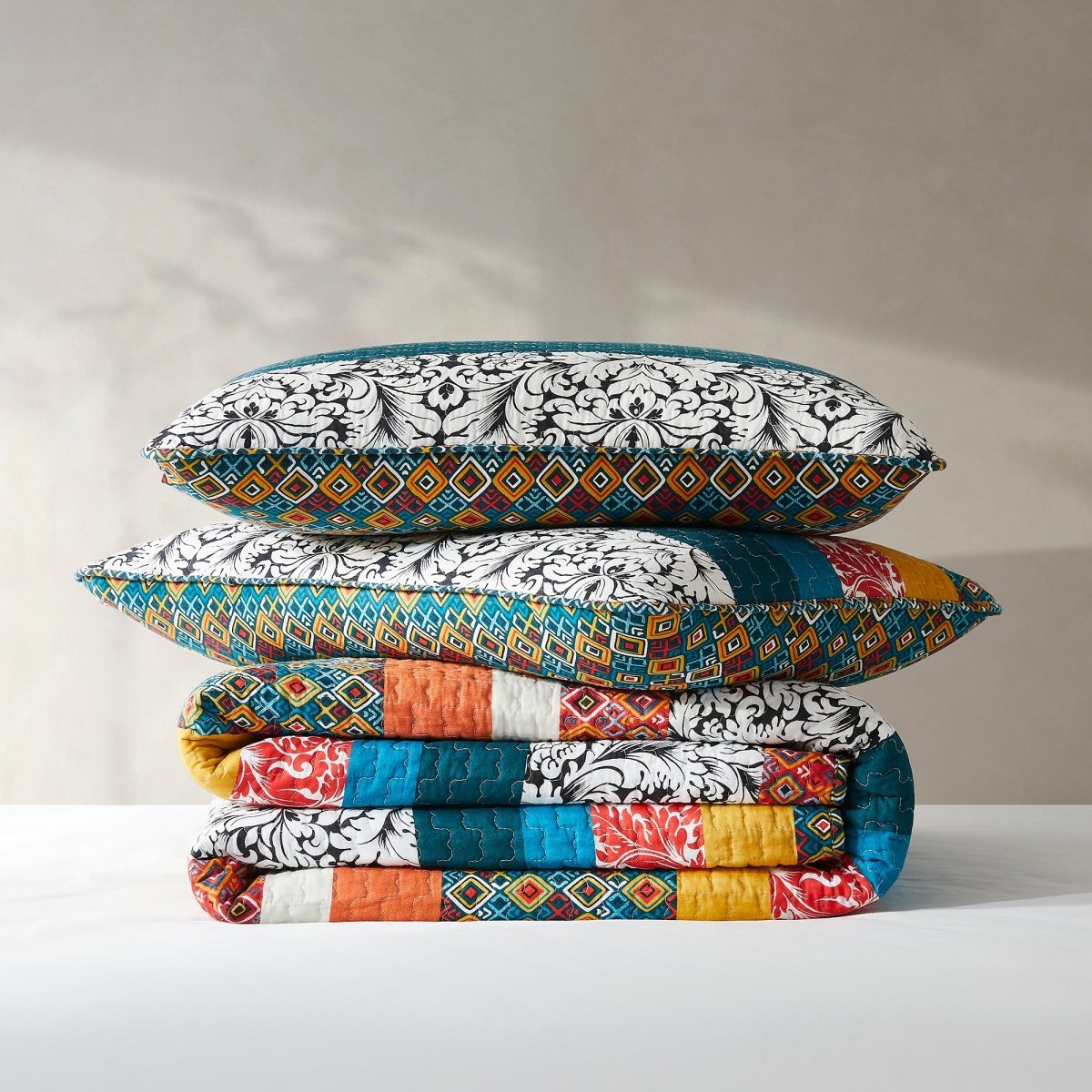 Boho Stripe Quilt Set