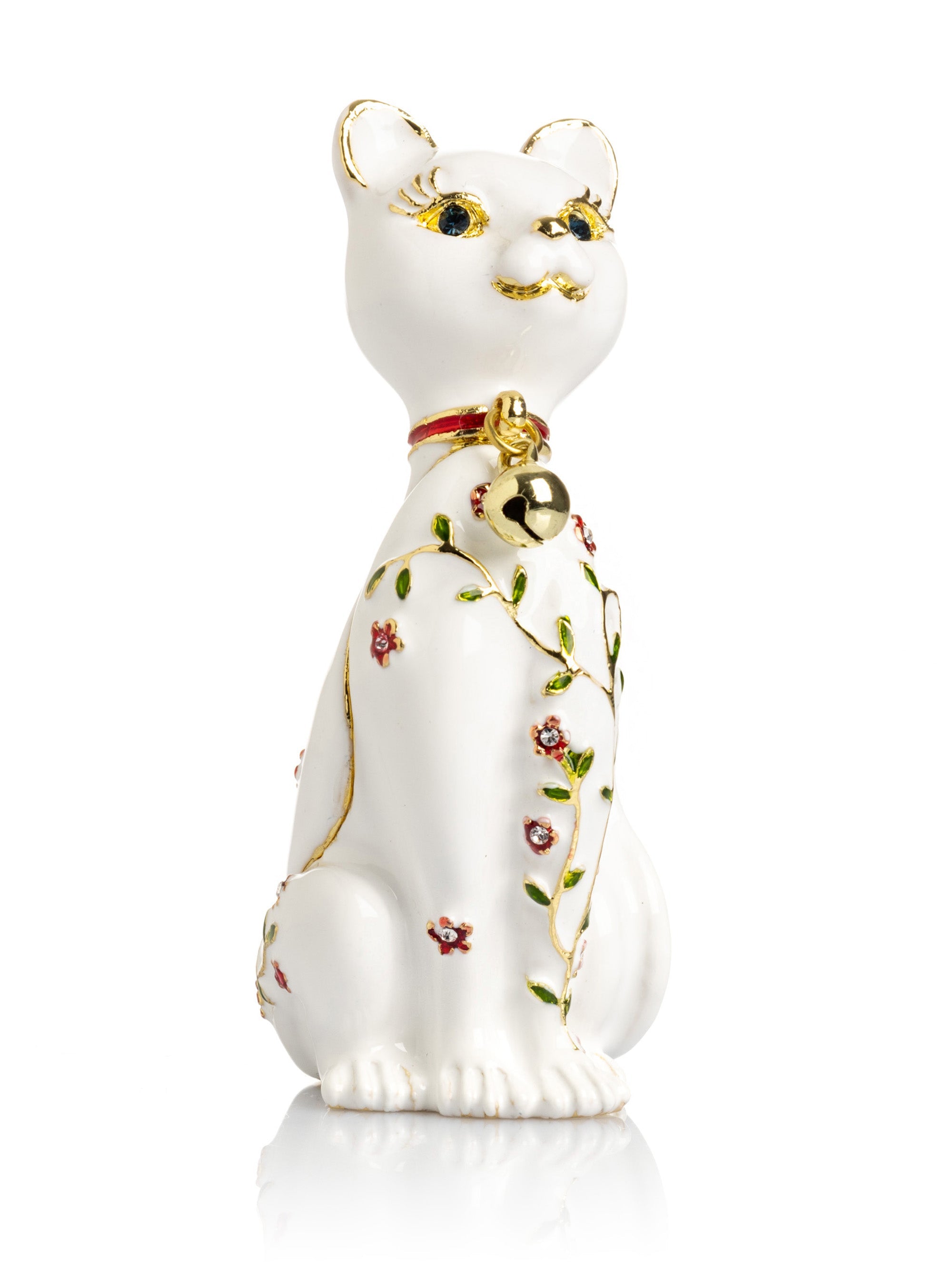 White Cat with Flowers-0